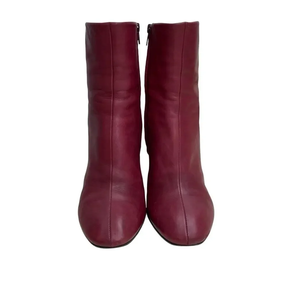 Preowned Maison Martin Margiela burgundy red soft leather ankle boots Size 36.5 - Picture 5 of 8